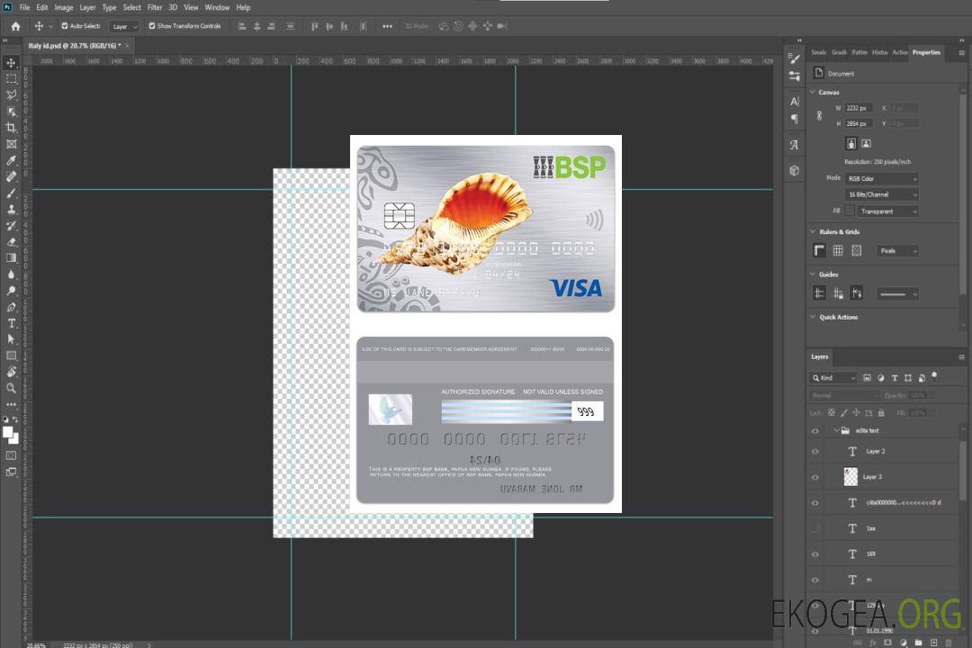 Carte visa platine BSP Bank de Papouasie-Nouvelle-Guinée template Carte visa platine BSP Bank de Papouasie-Nouvelle-Guinée template